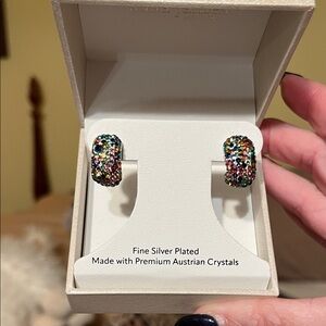 NIB Sofia James Silver Plated Multicolor Australian Crystal Earrings